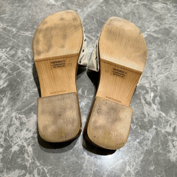 Steve Madden Olad Quilted Faux Wood Off White Slides Women’s 7.5 - Picture 6 of 6